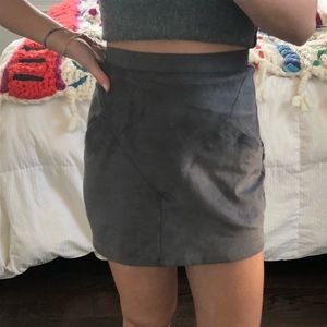Grey Suede Skirt